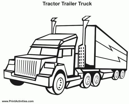 Tractor Trailer Coloring Page Trucks Tractors And Diggers Pinter 
