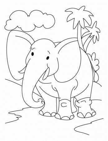 Elephant in the jungle coloring page | Download Free Elephant in 