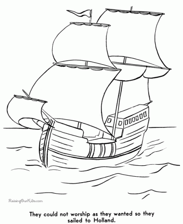 History of the Pilgrims Coloring Pages 002
