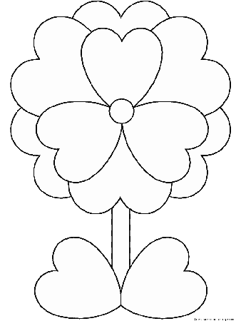 flower bouquet for Valentines Day coloring pages - Free Printable 