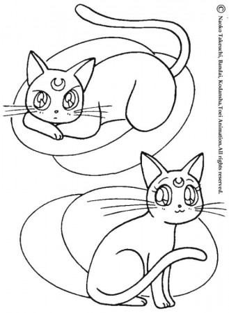 SAILOR MOON coloring pages - Cats: Artemis and diana