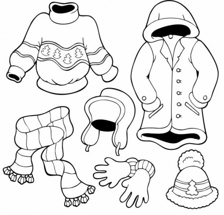 Winter Clothes Book With Coloring oages | winter coloring pages | Pin…