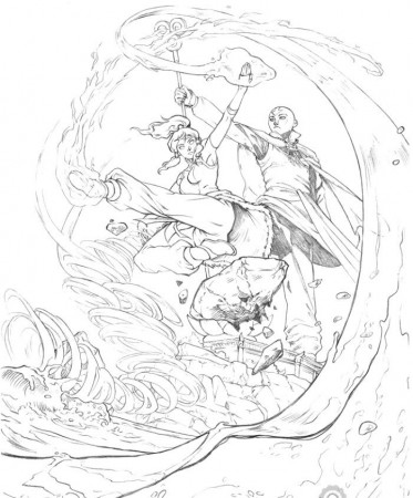 Avatar The Legend Of Korra With Friends Action Coloring Pages 