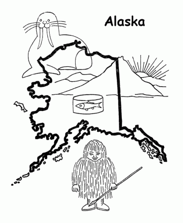 USA-Printables: Alaska State Outline Map 2 - State of Alaska 