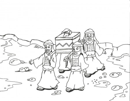 joshua crossing the jordan river coloring page