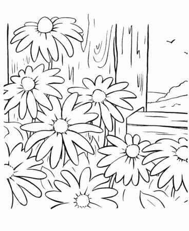 Spring Scenes Coloring Page 16 - Spring Coloring Sheets: Bluebonkers