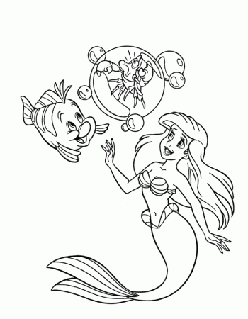 disney little mermaid Colouring Pages