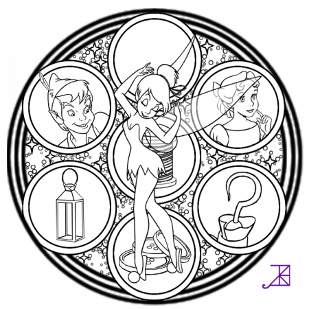 Tinkerbell Stained Glass -line art- by Akili-Amethyst on deviantART