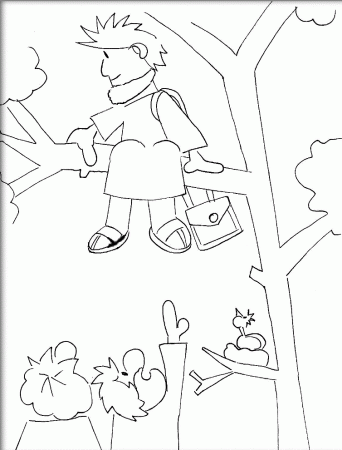 zacchaeus in tree Colouring Pages (page 2)
