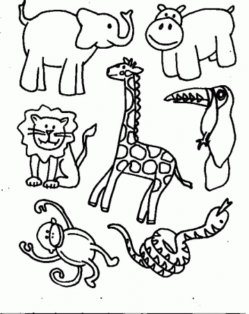 Baby Jungle Animals Coloring Pages
