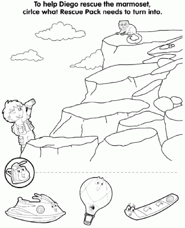 Free worksheets for kid: Go Diego Go Coloring Pages