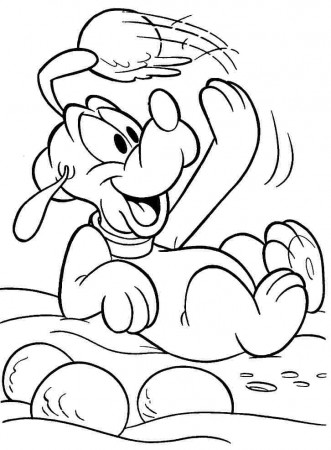 Free Printable Cartoon Disney Pluto Colouring Pages For Toddler #