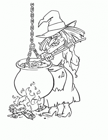 Kid Witch Coloring Page 1 Witch Trick Or Treater 1
