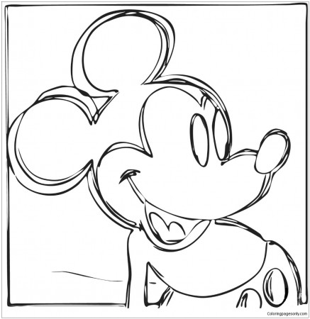 Mickey Mouse By Andy Warhol Coloring Pages - Famous paintings Coloring Pages  - Coloring Pages For Kids And Adults