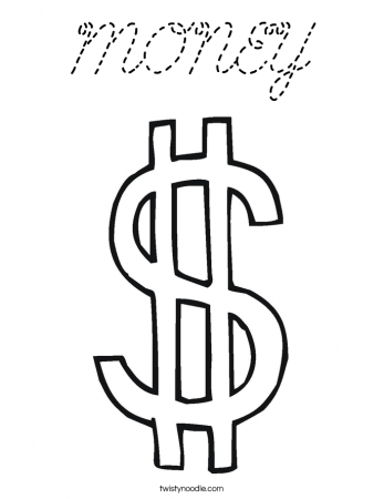 Printable Money Coloring Pages Kids Coolbkids Money Sign Colouring ...