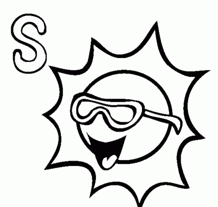 Sun Coloring Picture : Sun Alphabet Coloring Page. S For Sun ...