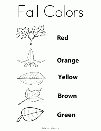 Fall Colors Coloring Page - Twisty Noodle
