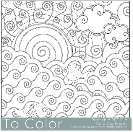 Items similar to Printable Coloring Page for Adults and Kids, PDF ...