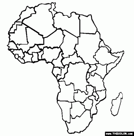Africa Coloring Page | Color African Continent | Online coloring pages,  Free coloring pages, Coloring pages