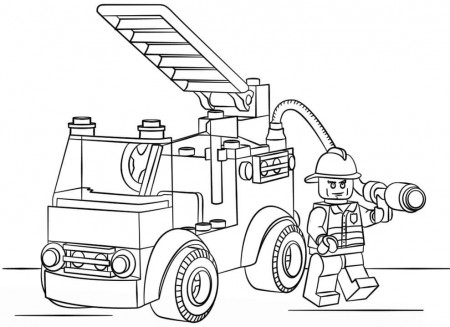 Lego City Fire Truck Coloring Page - Free Printable Coloring Pages for Kids
