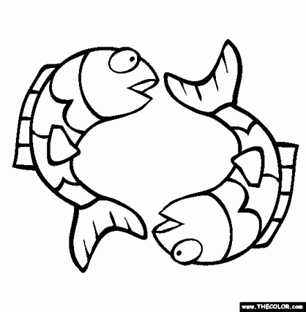 Pisces Coloring Page | Free Pisces Online Coloring