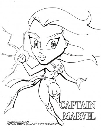 New Coloring Page – Captain Marvel! | Vanquish Studio