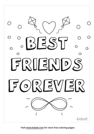 Best Friends Forever Coloring Pages | Free Words & Quotes Coloring Pages |  Kidadl