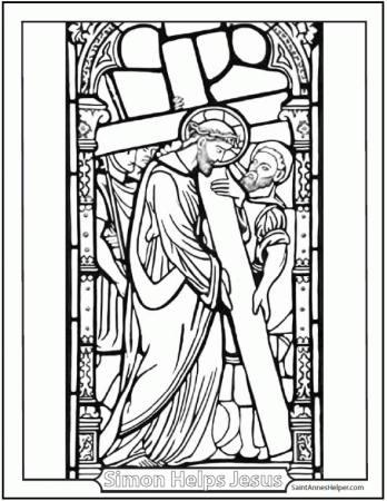 Carrying Of The Cross Coloring Page ❤+❤ Jesus Coloring Pages