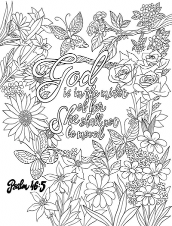 Psalm 46:5 Coloring Page - Spiritual Drawing 5 of 10