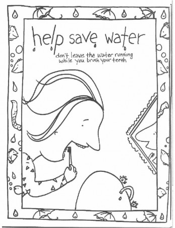 Save Water - Coloring Page for Kids - Free Printable Picture | Book  activities, Color activities, Earth day activities