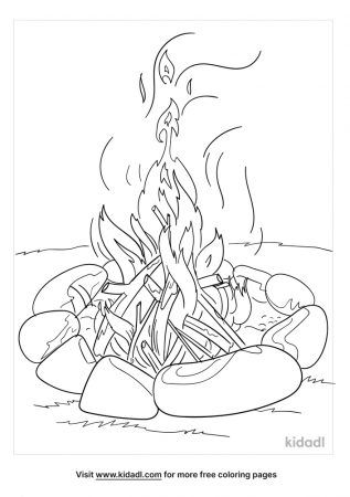 Detailed Campfire Coloring Pages | Free Outdoor Coloring Pages | Kidadl