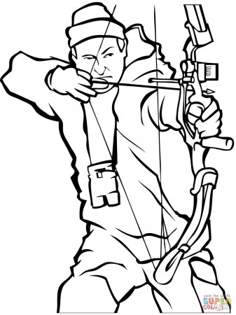 bow hunting coloring page - Clip Art Library