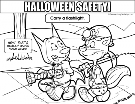 Carry Flashlight • Coloring Halloween Safety