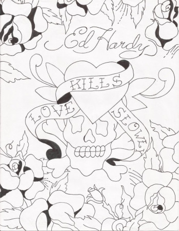 Top 10 Ed Hardy Hearts Coloring Page Free - Kids, Children and Adult Coloring  Pages
