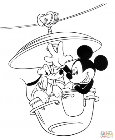 Mickey With Pluto coloring page | Free Printable Coloring Pages