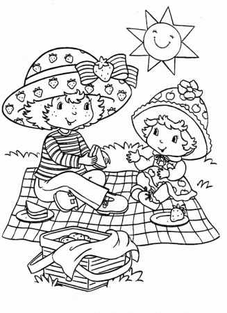 Mother and Baby Picnic Coloring Page - NetArt
