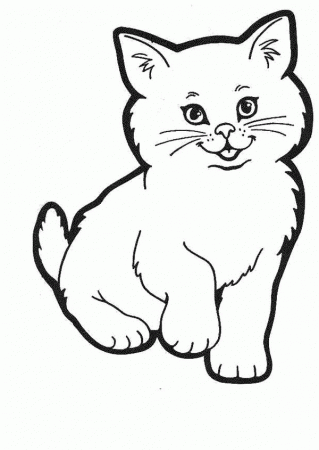 Cat Sweet Smiling Coloring Page: Cat Sweet Smiling Coloring Page ...