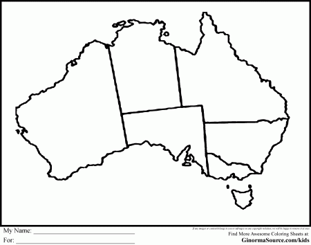 Australia Map Coloring Page - High Quality Coloring Pages