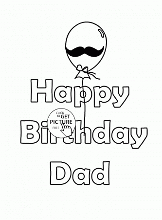 Happy Birthday Dad Coloring Pages Printable - High Quality ...
