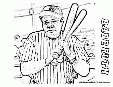 Babe Ruth - Coloring Pages for Kids and for Adults