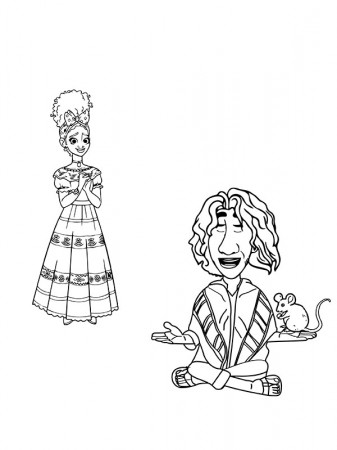 Dolores and Bruno from Encanto Coloring Page - Free Printable Coloring Pages  for Kids