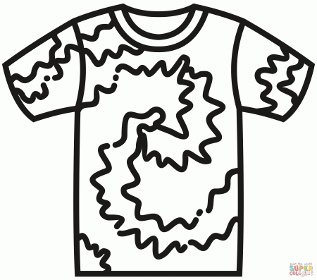 Tie Dye T-Shirt coloring page | Free Printable Coloring Pages