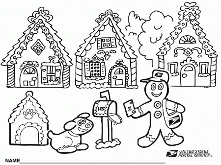 Free Gingerbread House Coloring Sheets - Coloring