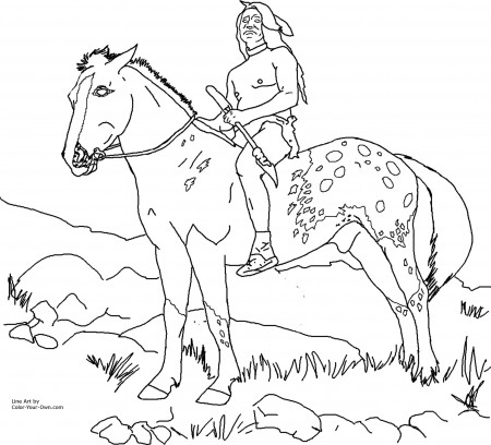 Native American Coloring Page - Coloring Pages for Kids and for Adults