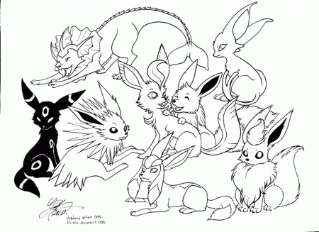 Printable Eevee Coloring Pages - High Quality Coloring Pages