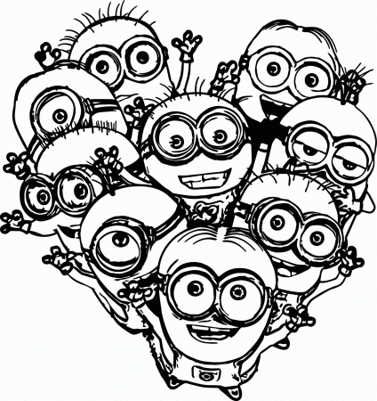 Multiple Minions Coloring Pages | Wecoloringpage