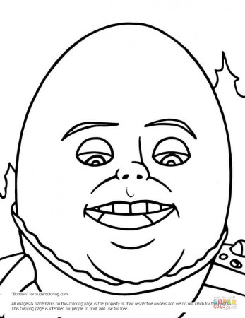 Cartoon Humpty Dumpty Coloring Page - Coloring Pages For All Ages