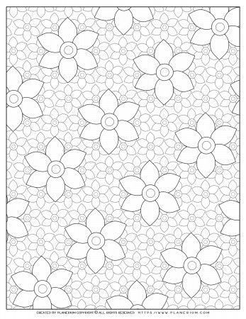 Flower Pattern Coloring Page | Free printable | Planerium