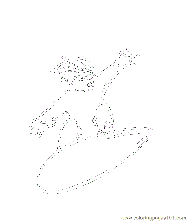 Boy Surfing Coloring Page - Free Seasons Coloring Pages :  ColoringPages101.com