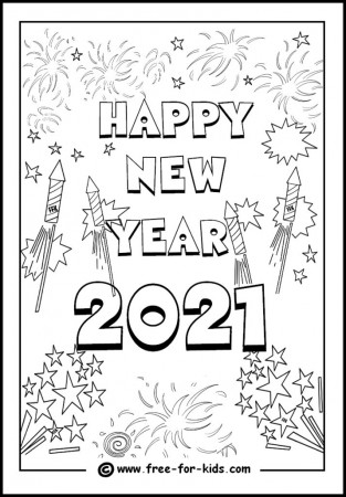 Happy New Year Colouring Pages - www.free-for-kids.com